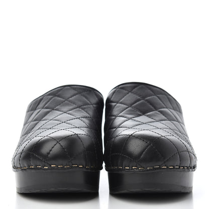 Chanel Lambskin Quilted CC Clogs 36 Black 2 of 10