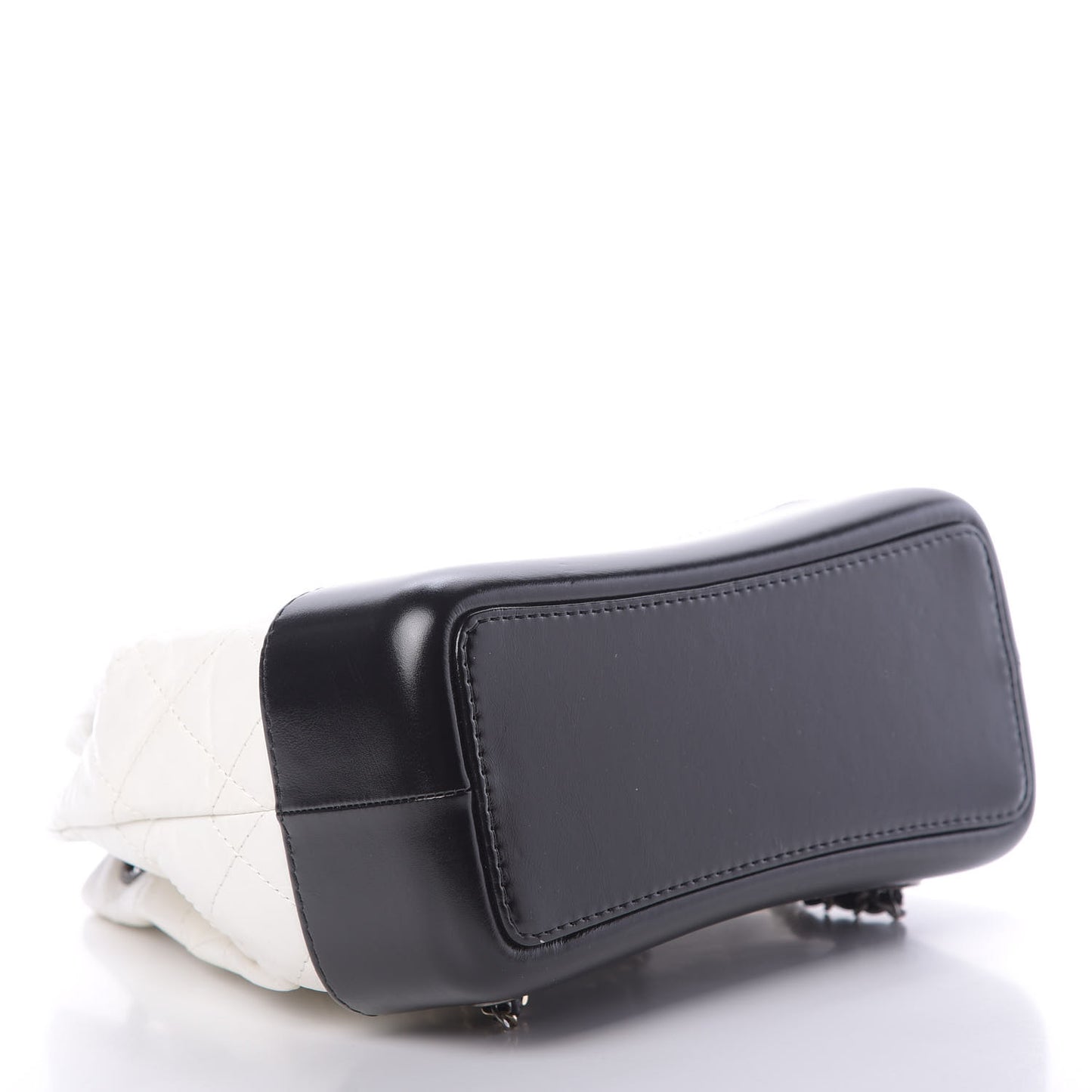 Aged Calfskin Quilted Small Gabrielle Backpack Black White