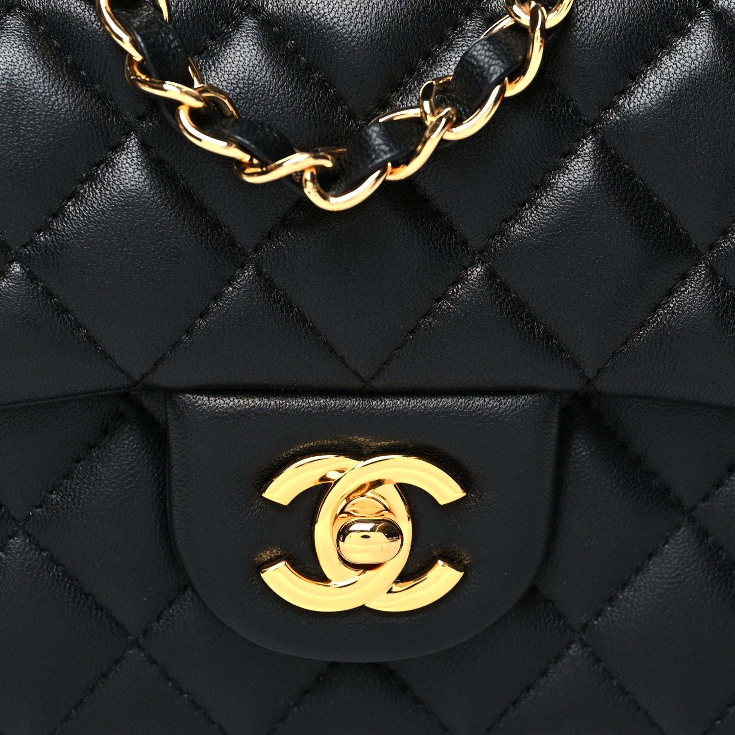 Chanel Lambskin Quilted Mini Rectangular Flap Black 8 of 10