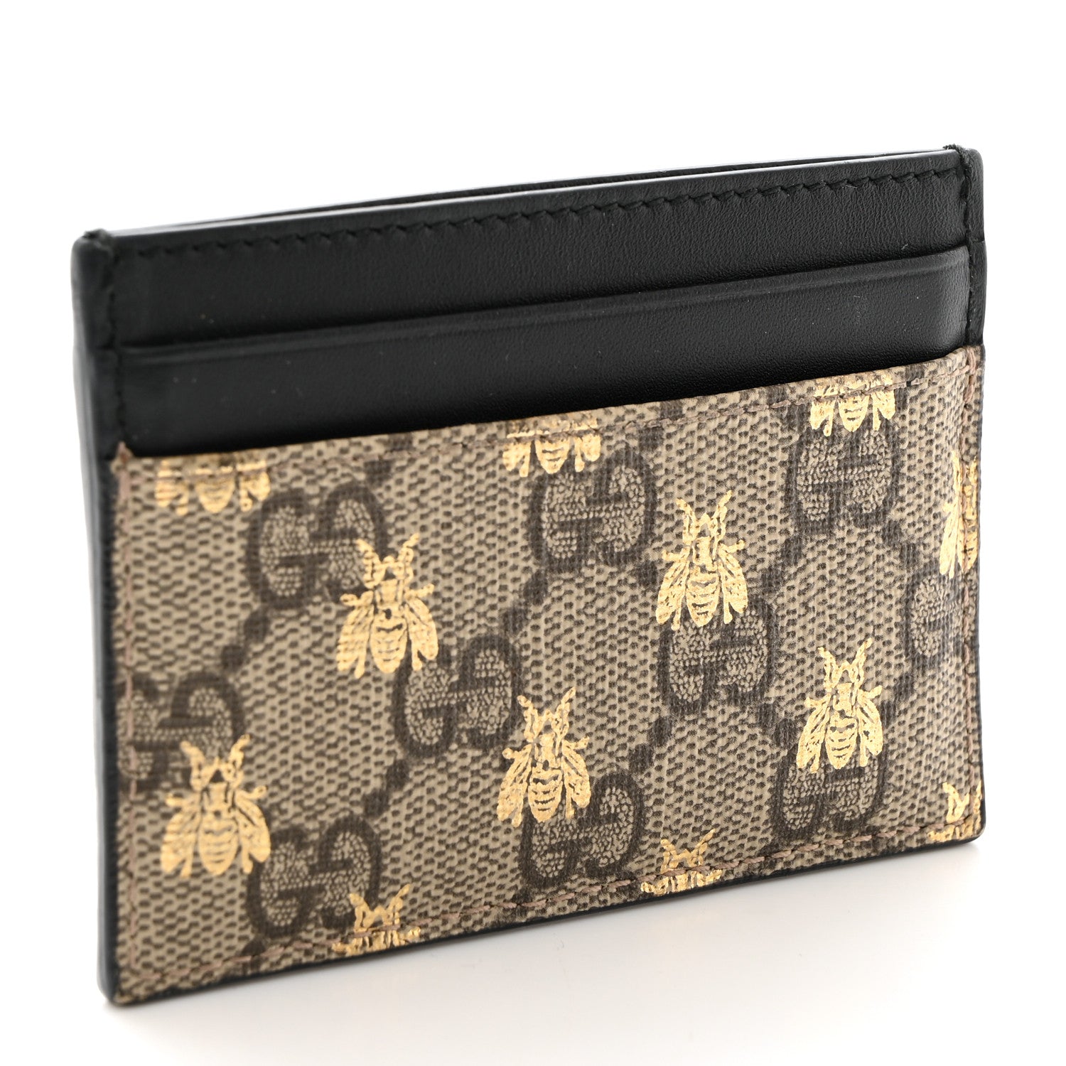 Gucci GG Supreme Monogram Bees Card Holder Black 3 of 6