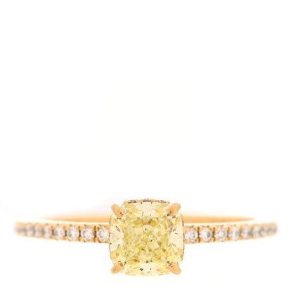 Tiffany 18K Yellow Gold Fancy Yellow Diamond 1.07ct Novo Cushion Cut Engagement Ring 54 6.75 1 of 6