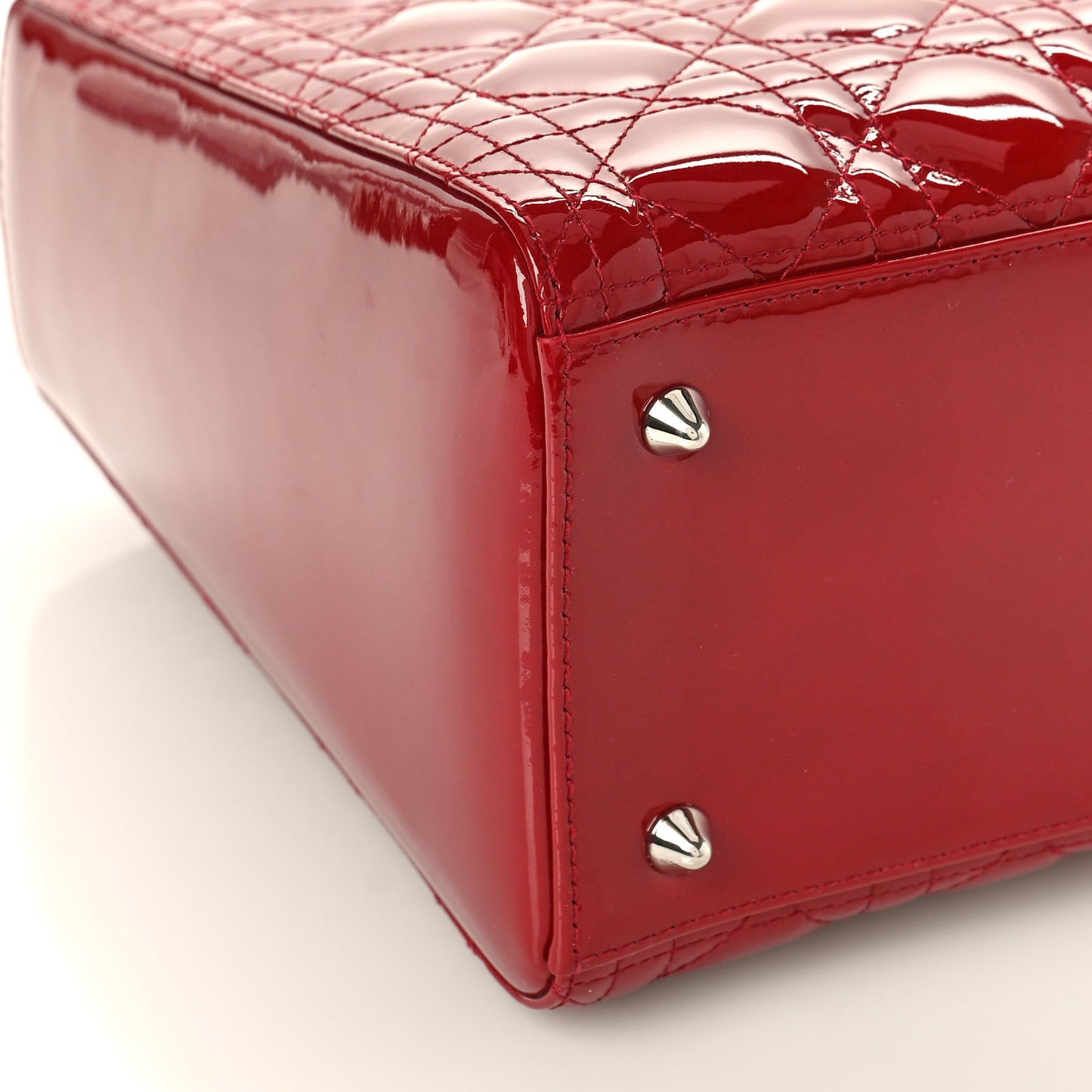 Patent Cannage Medium Lady Dior Red