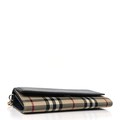 Burberry Calfskin House Check Henley Wallet On Chain Black 4 of 8