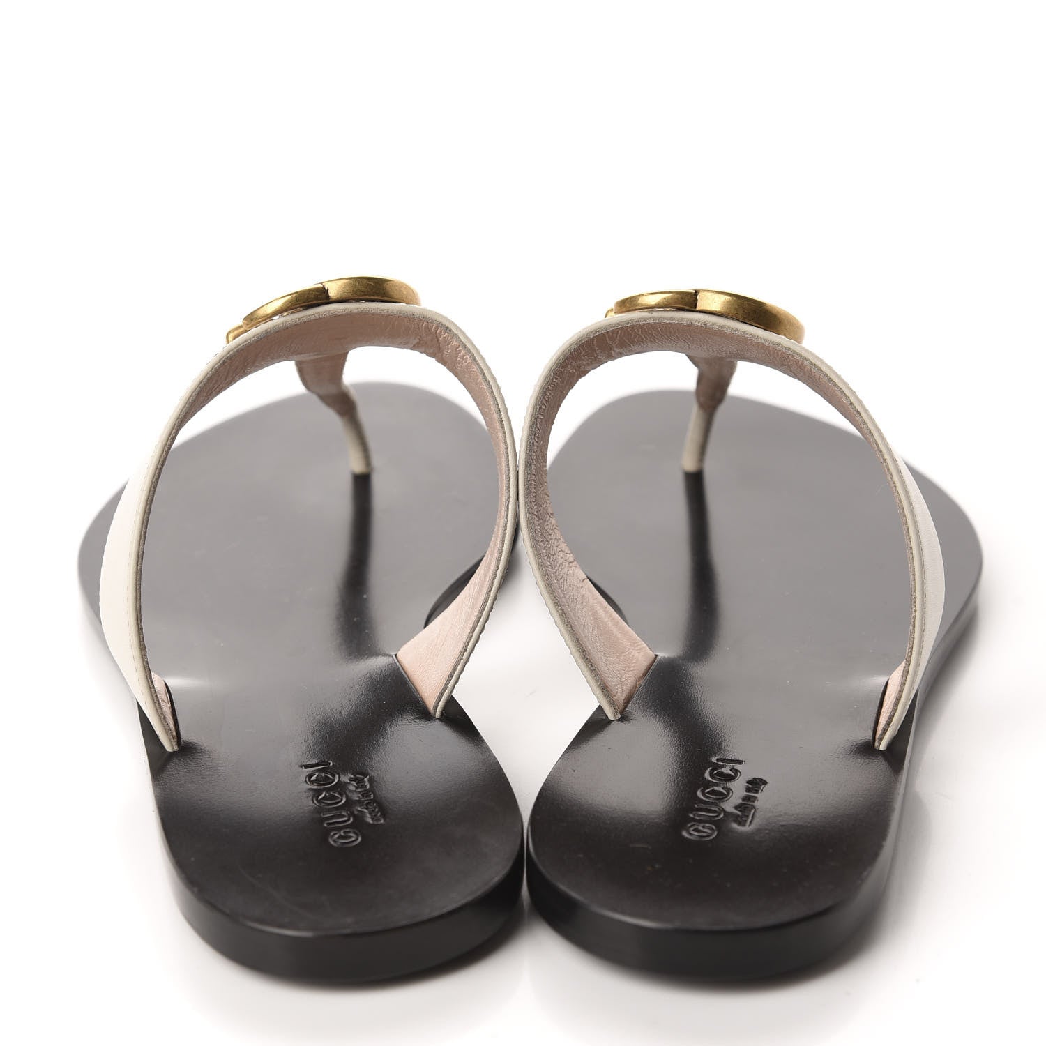 Gucci Calfskin GG Marmont Thong Sandals 37 Mystic White 5 of 9