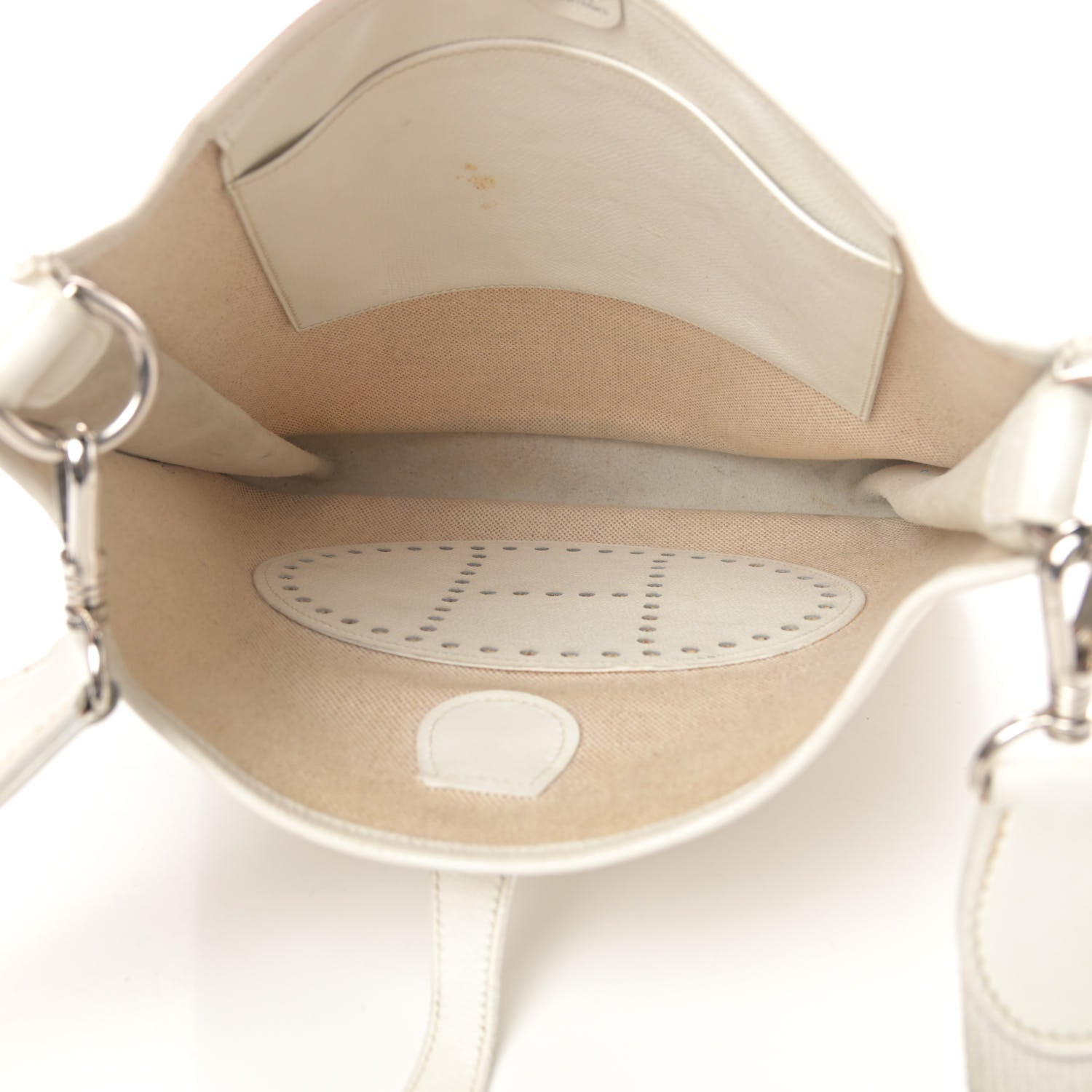 Hermes Toile Taurillon Clemence Evelyne PM Blanc White 5 of 18