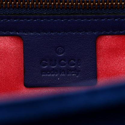 Gucci Velvet Matelasse GG Marmont Clutch Cobalt Blue 6 of 10