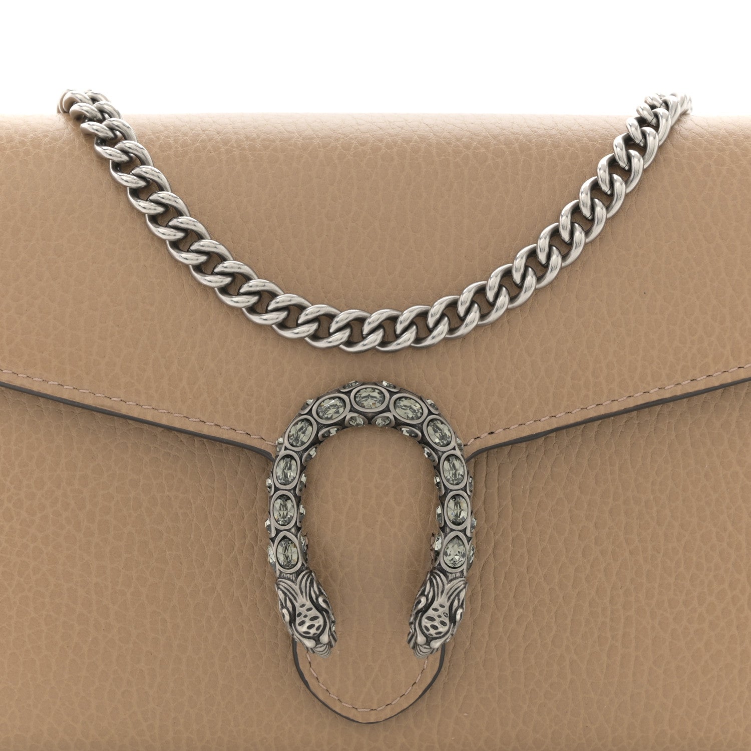 Gucci Dollar Calfskin Crystal Mini Dionysus Chain Wallet Natural Tan Black Diamond 8 of 10
