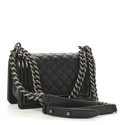 Chanel Goatskin Quilted Patent Small Duo Boy Flap Black 3 of 10