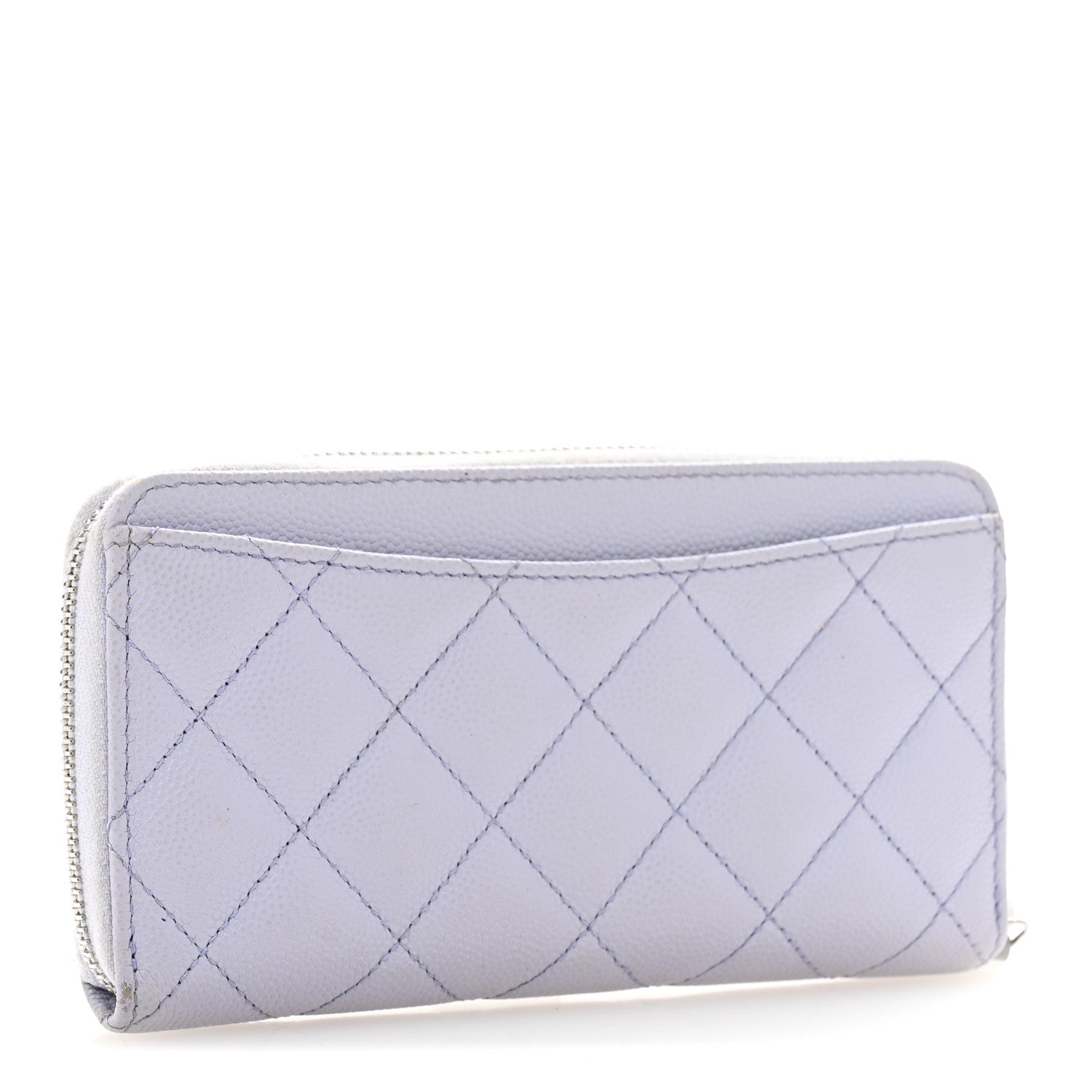 Chanel Caviar Quilted Medium Zip Around Wallet Light Purple 3 of 10