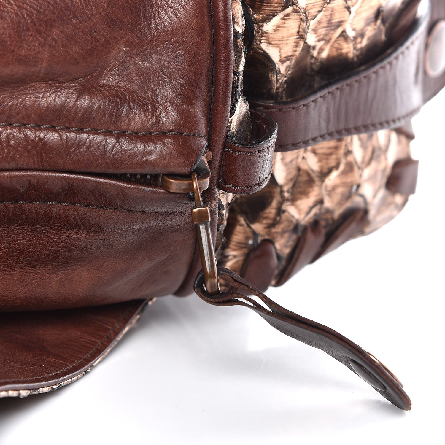 Chloe Metallic Python Calfskin Silverado Shoulder Bag Brown 11 of 13