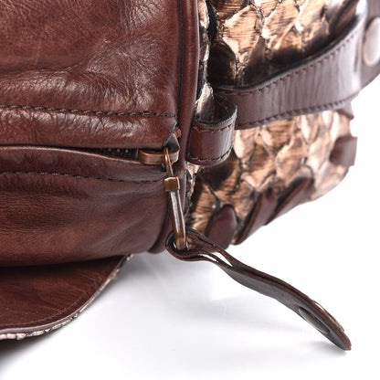 Chloe Metallic Python Calfskin Silverado Shoulder Bag Brown 11 of 13