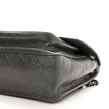 Saint Laurent Crinkled Calfskin Matelasse Monogram Medium Niki Chain Satchel Storm 10 of 10