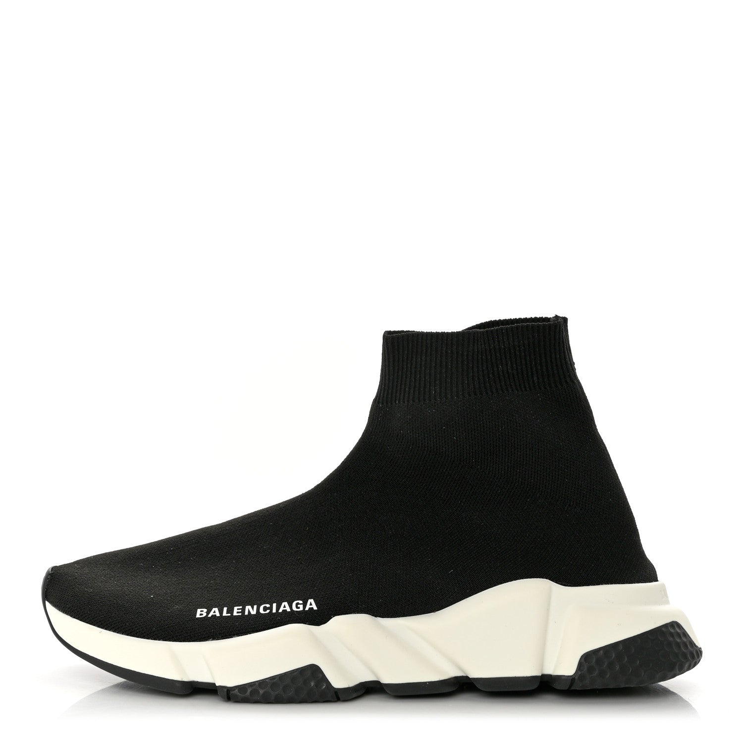 Balenciaga Neoprene Knit Womens Speed Sneakers 40 Black White 1 of 8