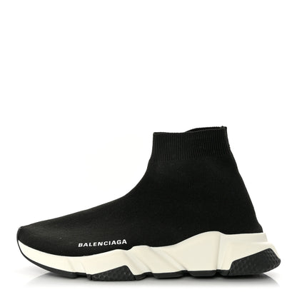 Balenciaga Neoprene Knit Womens Speed Sneakers 40 Black White 1 of 8