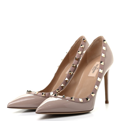 Valentino Garavani Patent Rockstud 100mm Pumps 38.5 Poudre 3 of 8