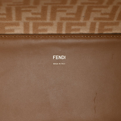 Fendi Flannel Vitello King Wool Plexiglass FF Logo Embroidered Medium Fendi Sunshine Shopper Tote Brown 6 of 10