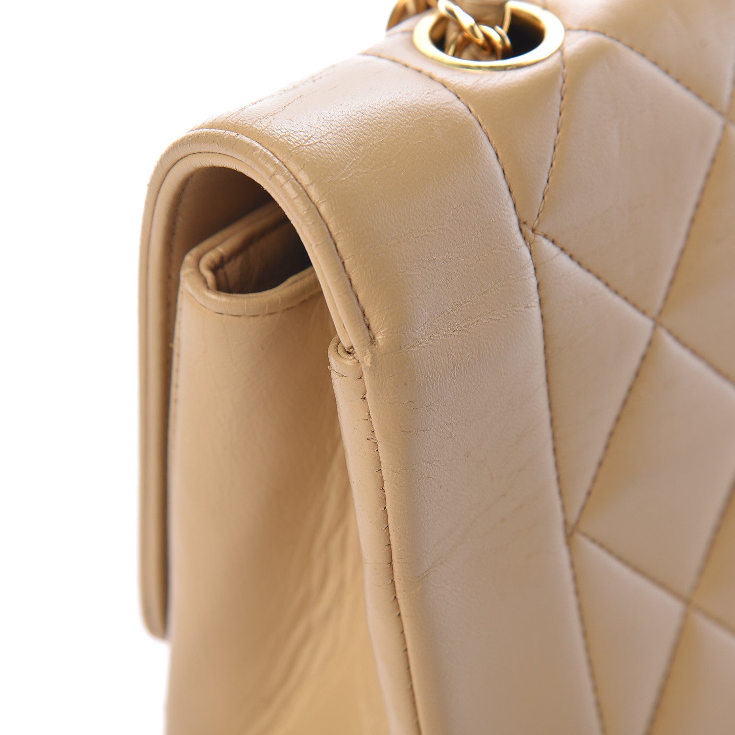 Chanel Lambskin Quilted Small Single Flap Beige 16 of 18