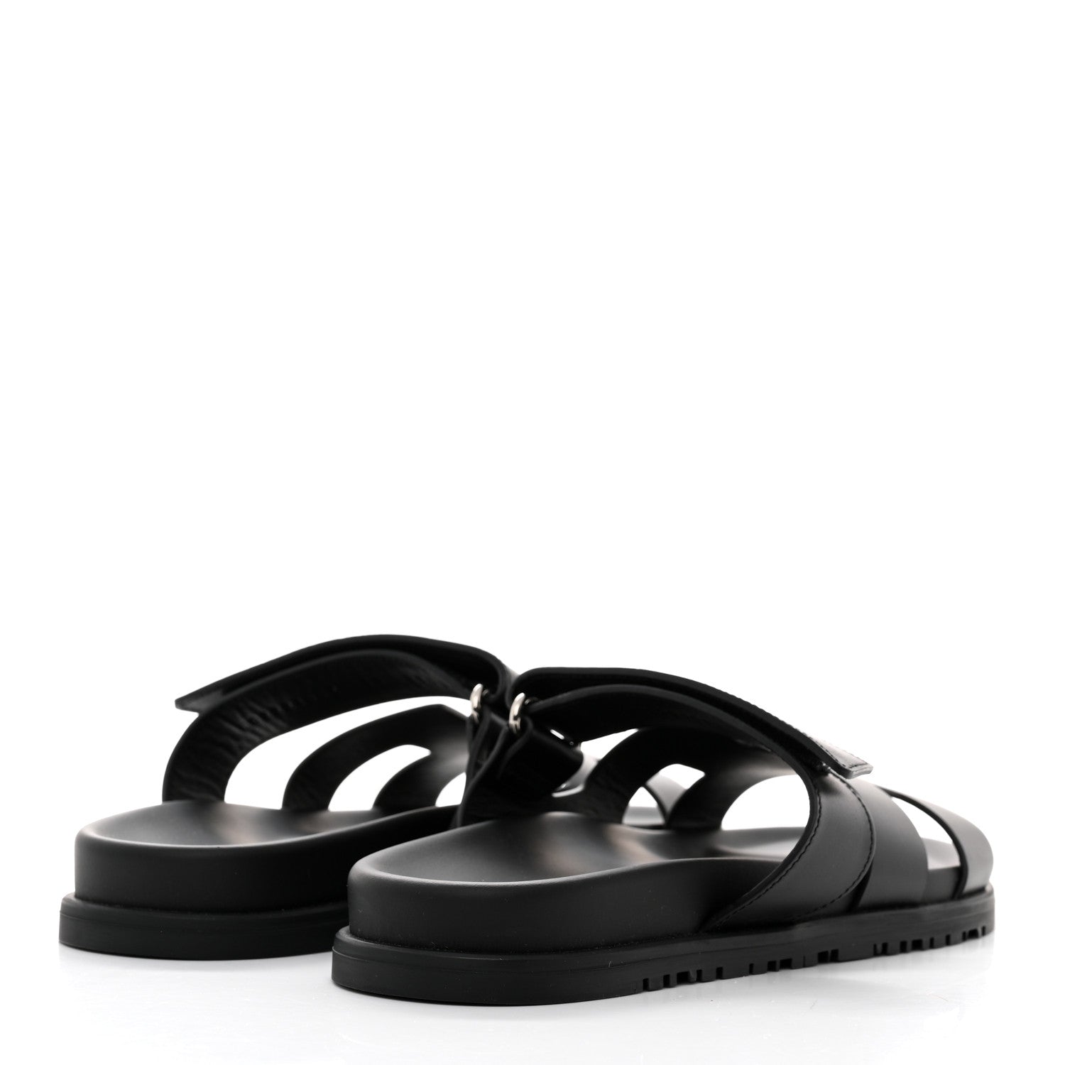 Hermes Calfskin Womens Chypre Sandals 38 Black 4 of 8