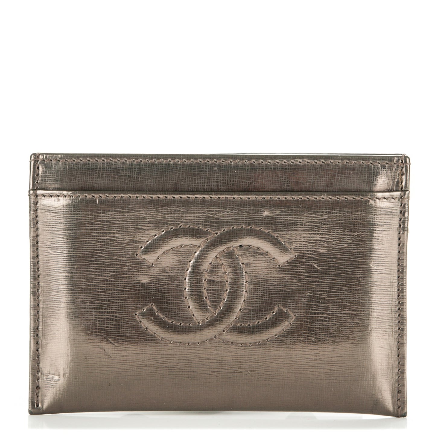 Lambskin Timeless CC Card Holder Wallet Dark Silver