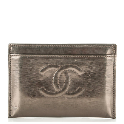 Chanel Lambskin Timeless CC Card Holder Wallet Dark Silver 1 of 8