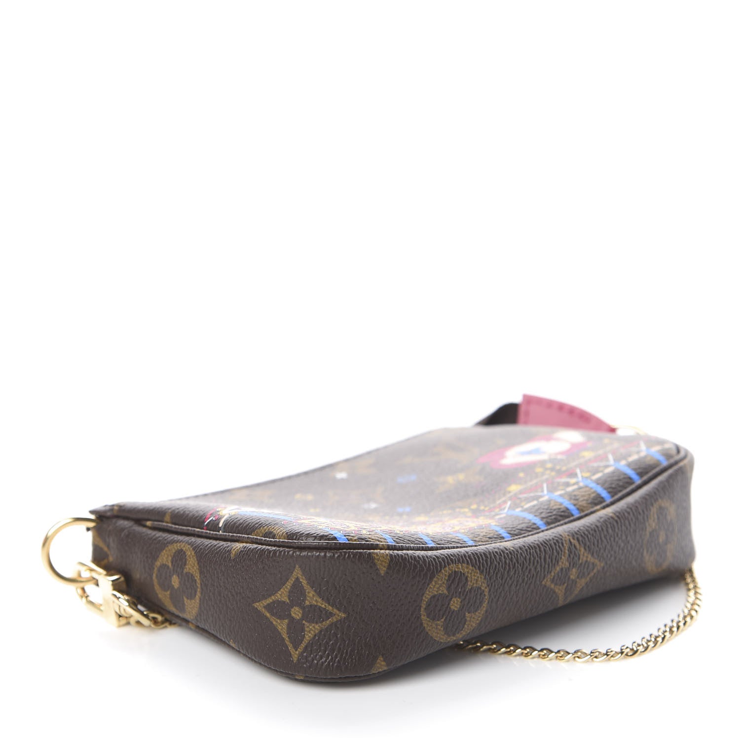 Louis Vuitton Monogram 2020 Christmas Animation Roller Coaster Mini Pochette Accessories Pivoine 3 of 6