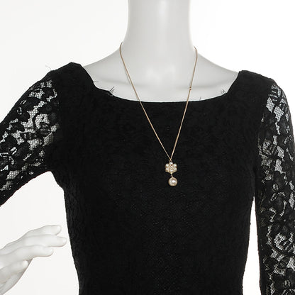 Chanel Pearl CC Camellia Necklace Light Gold 2 of 4