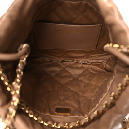 Chanel Shiny Calfskin Quilted Mini Chanel 22 Dark Beige 5 of 10