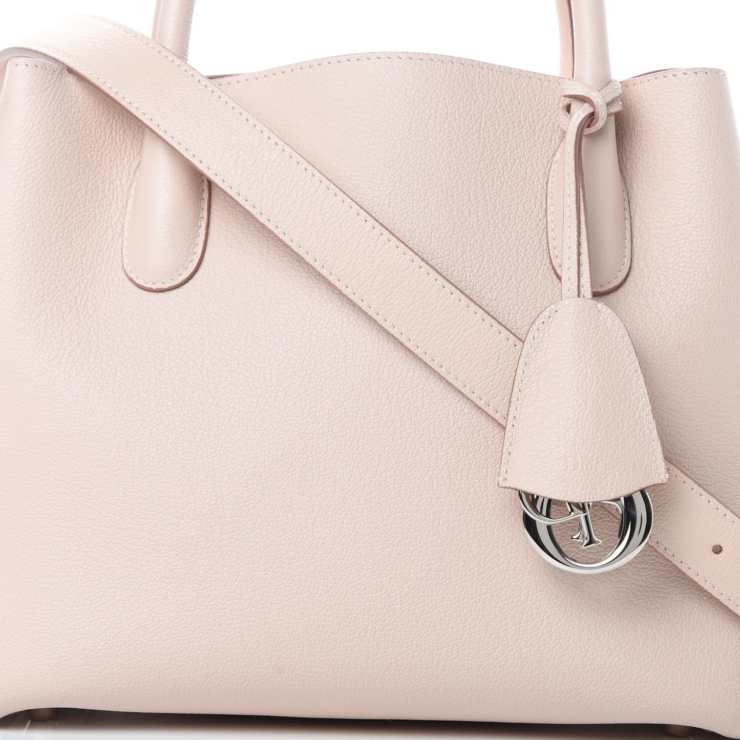 Supple Grained Calfskin Medium Open Bar Tote Rose Poudre