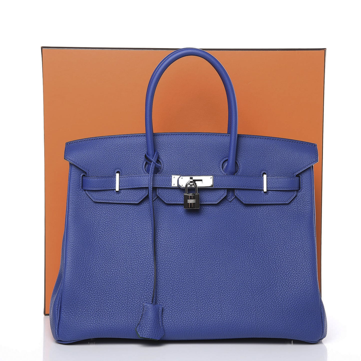 Togo Bi Color Horseshoe Birkin 35 Bleu Electrique Vert Vertigo