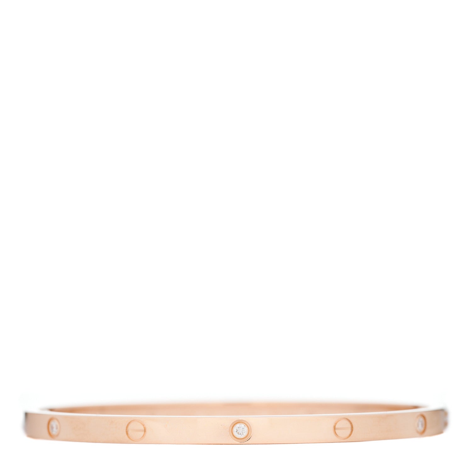 Cartier 18K Pink Gold 6 Diamond Small LOVE Bracelet 16 1 of 5