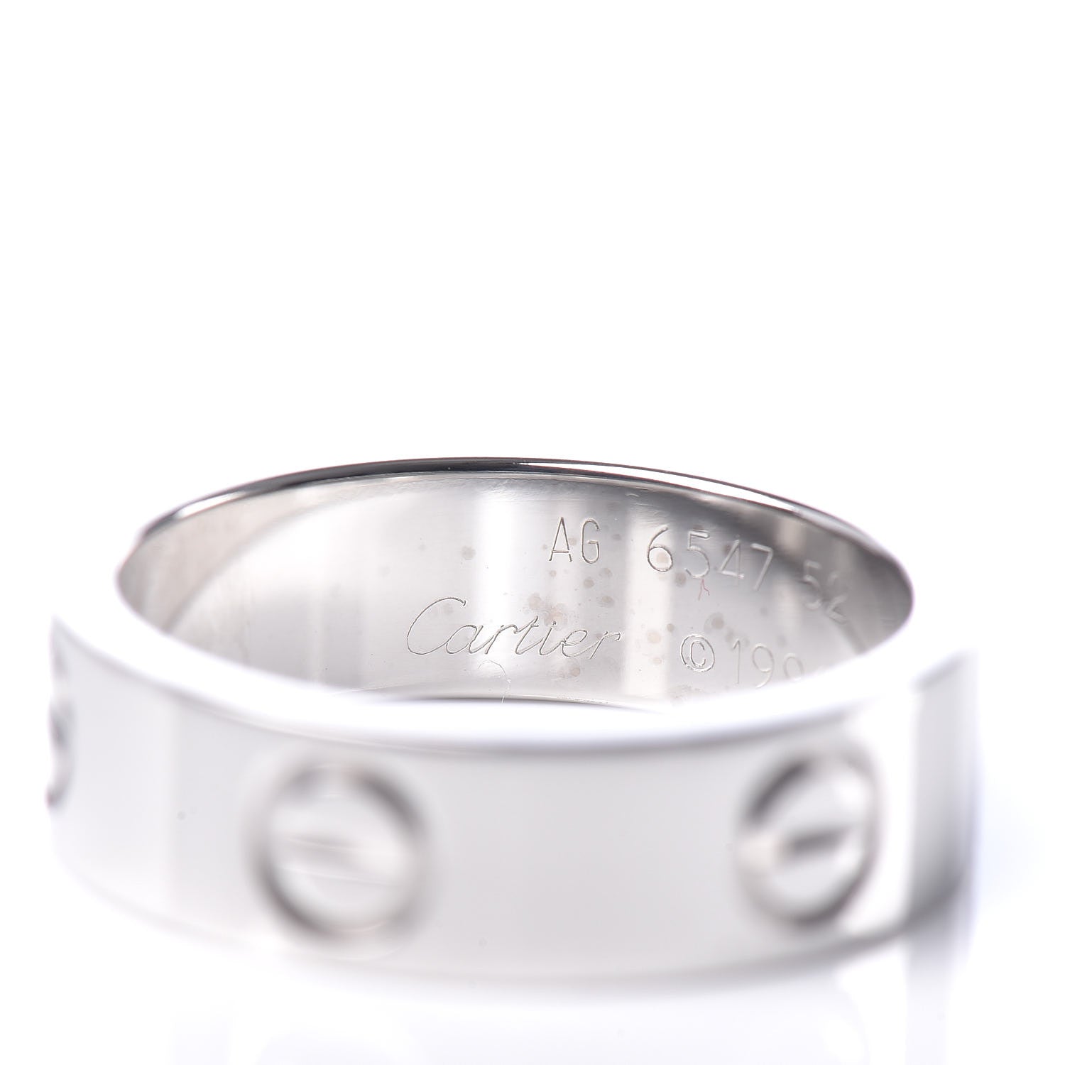 Cartier 18K White Gold 5.5mm LOVE Ring 52 6 4 of 6
