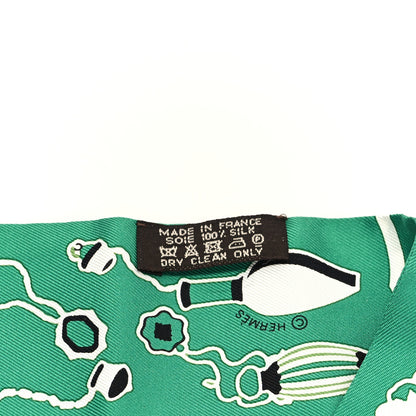 Hermes Silk Les Flacons Bandana Twilly Marron Vert Blanc 3 of 3