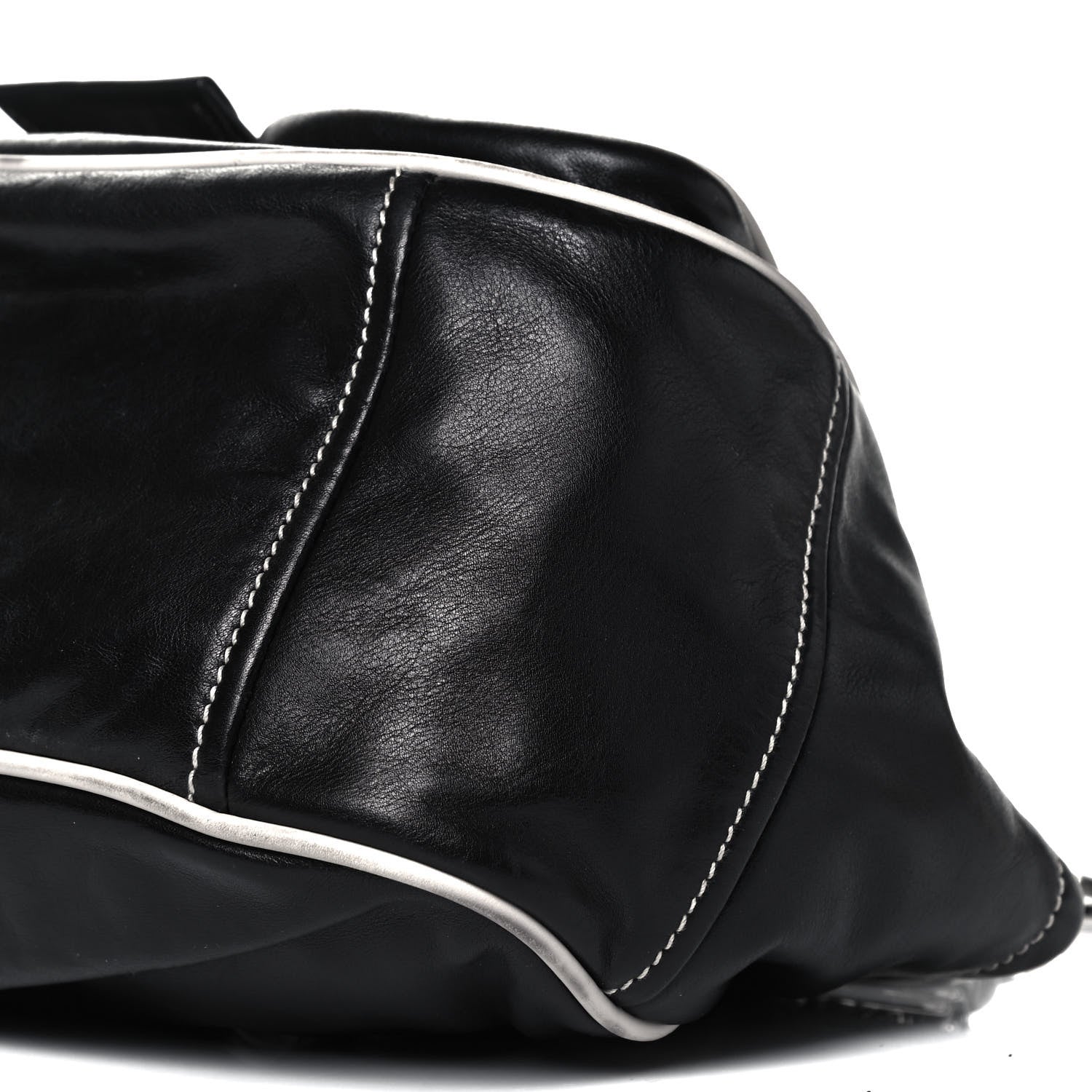 Prada Vitello Daino Front Pocket Hobo Black 6 of 10