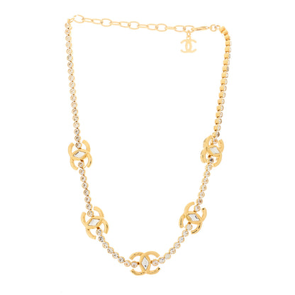 Chanel Metal Crystal CC Marquise Choker Gold 3 of 5