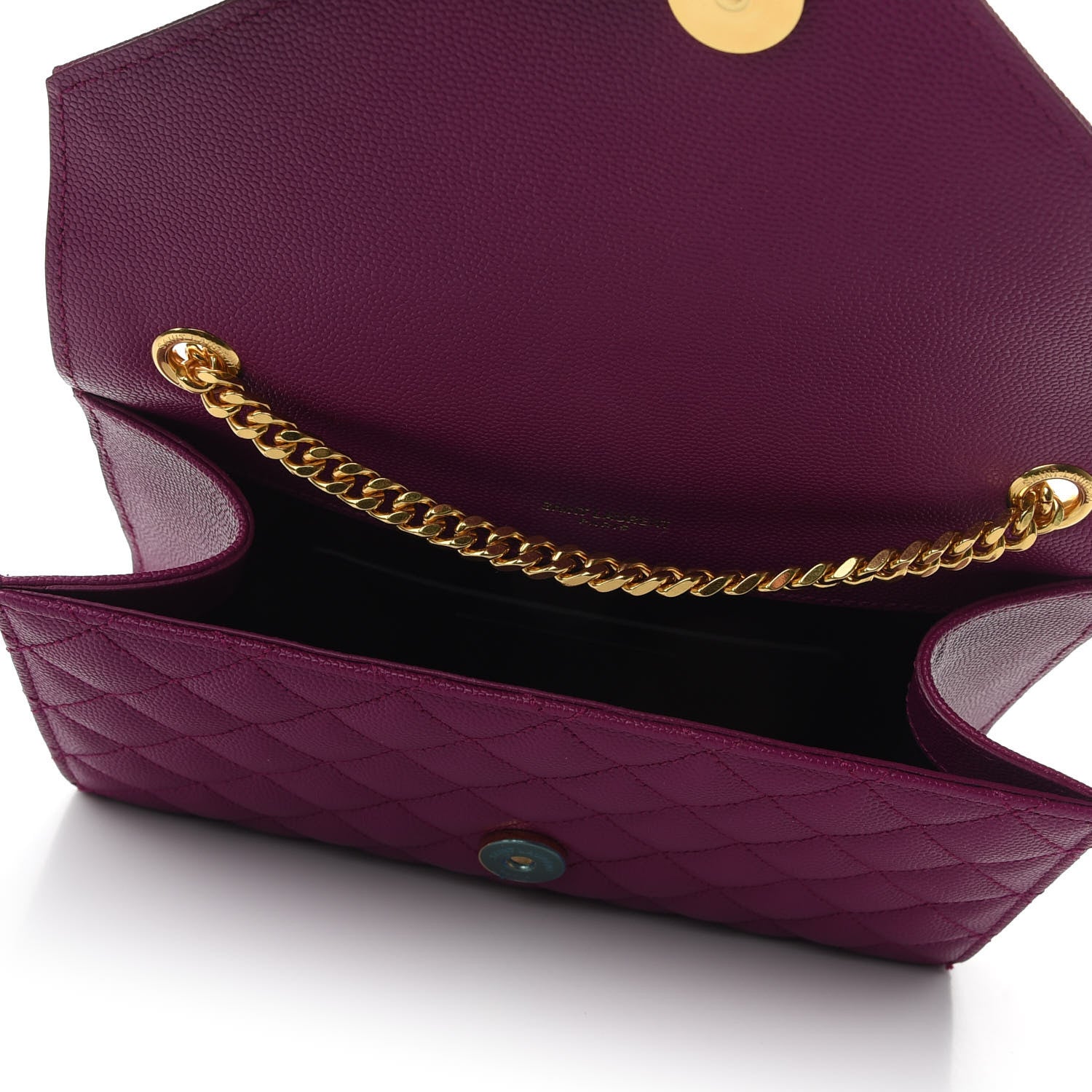 Saint Laurent Grain De Poudre Textured Mixed Matelasse Triquilt Small Monogram Satchel Dark Grape 7 of 10
