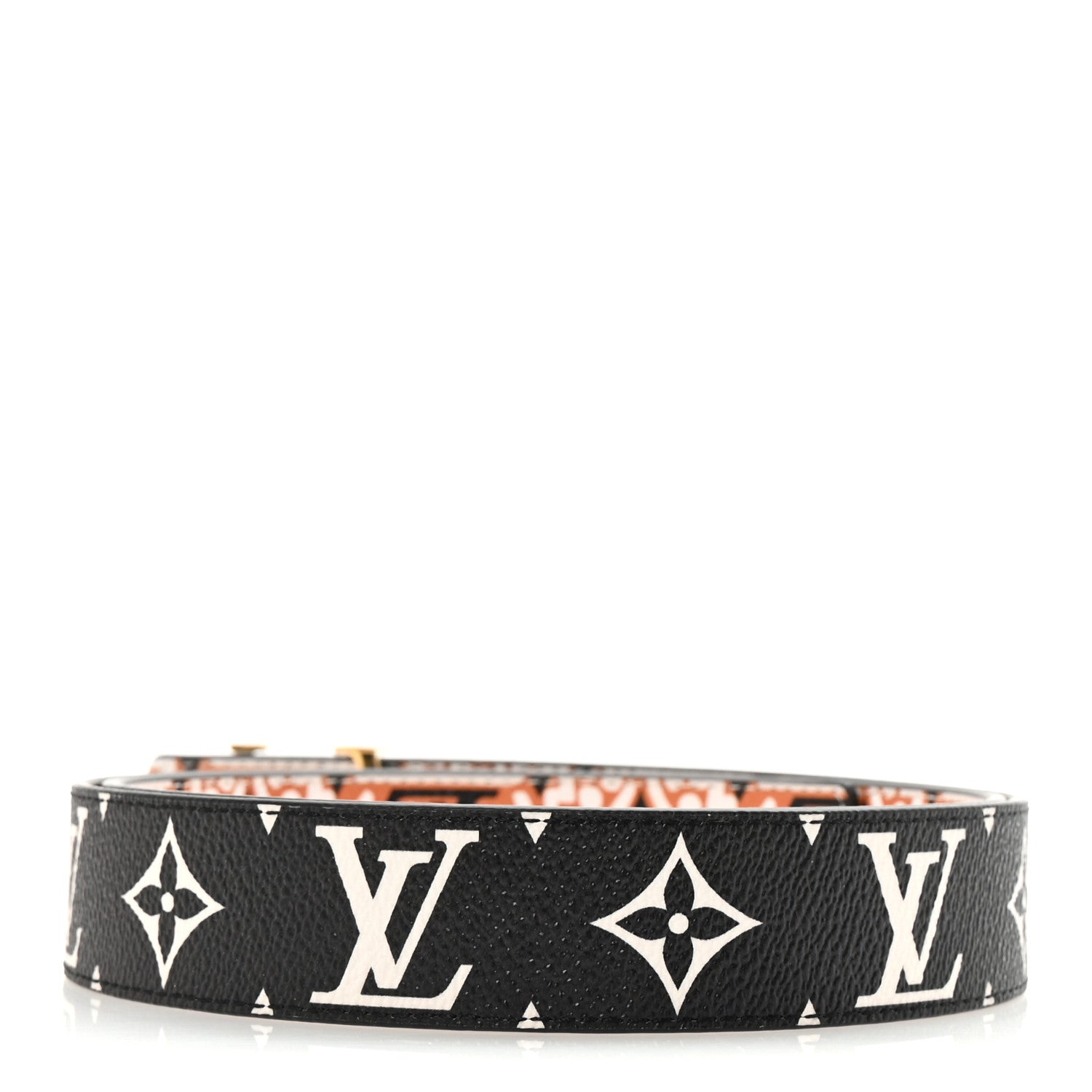 Louis Vuitton Monogram Crafty 30mm Iconic Reversible 90 36 Belt Caramel Cream Black 2 of 5