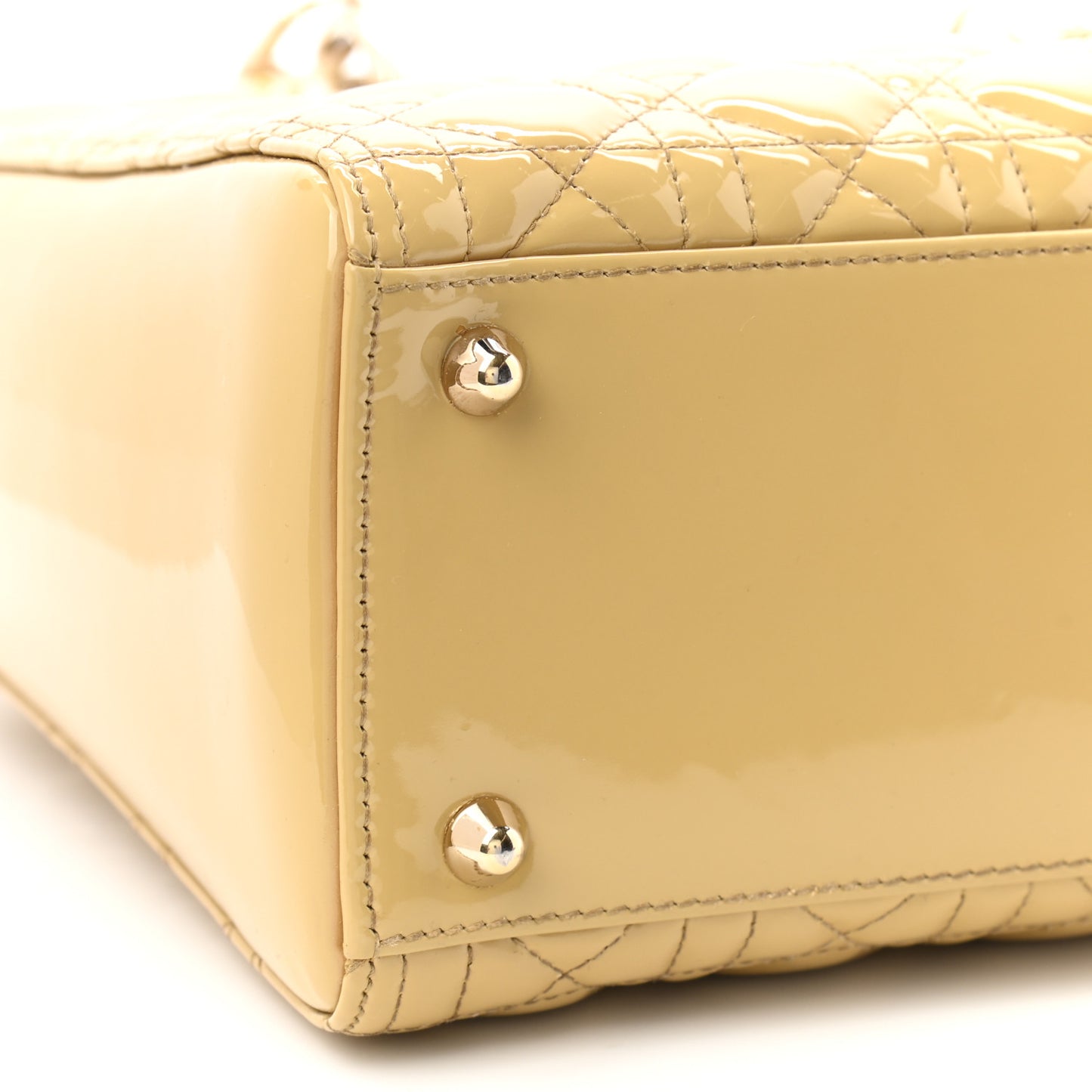 Patent Cannage Large Lady Dior Beige