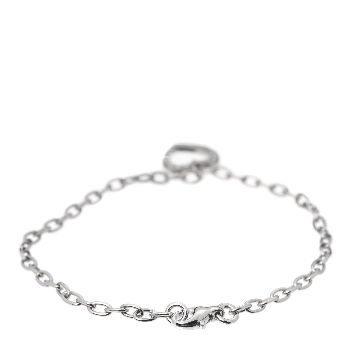 Tiffany Platinum Diamond Heart Charm Bracelet 3 of 5