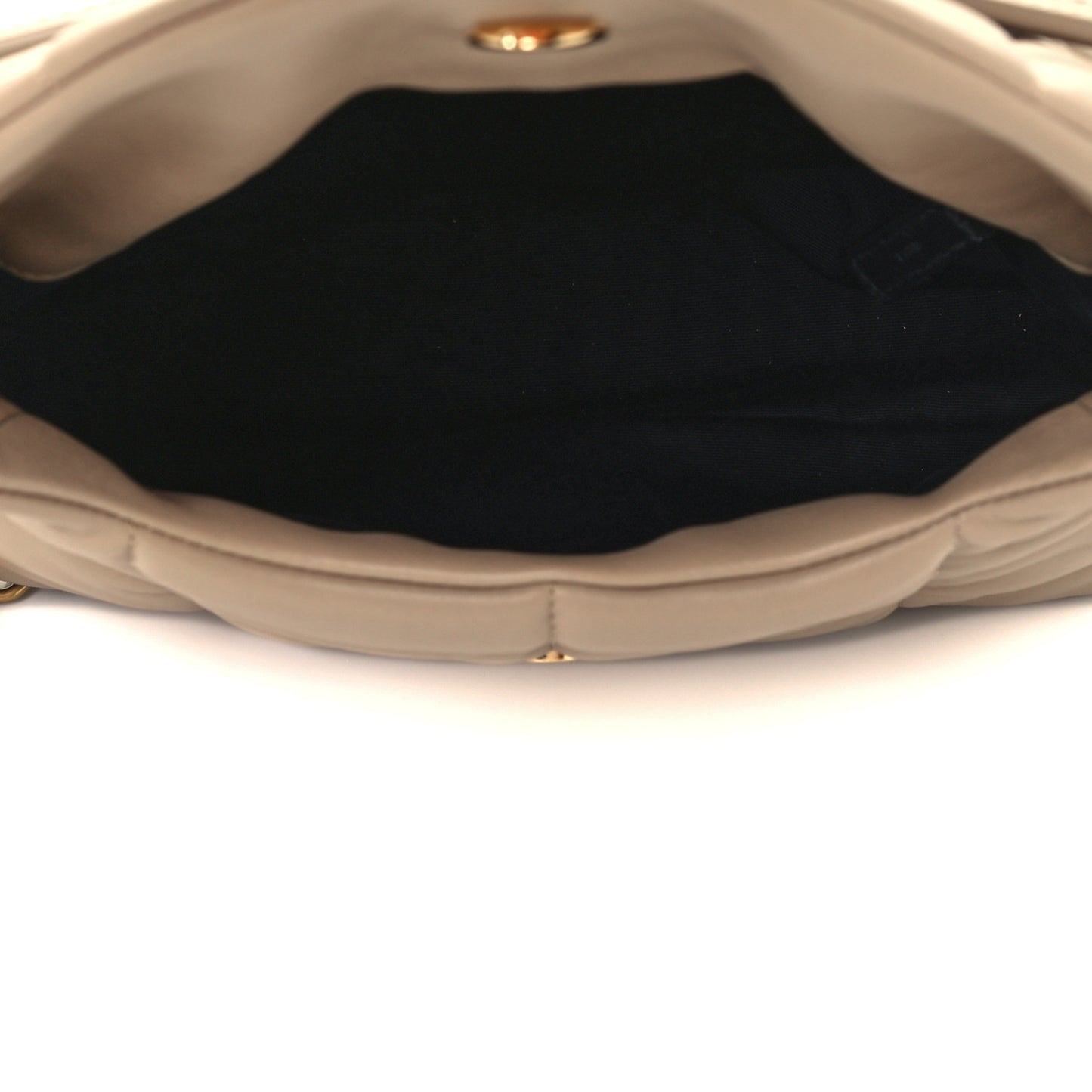 Lambskin Quilted Small Loulou Puffer Monogram Chain Satchel Dark Beige