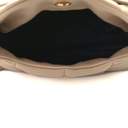 Saint Laurent Lambskin Quilted Small Loulou Puffer Monogram Chain Satchel Dark Beige 5 of 11