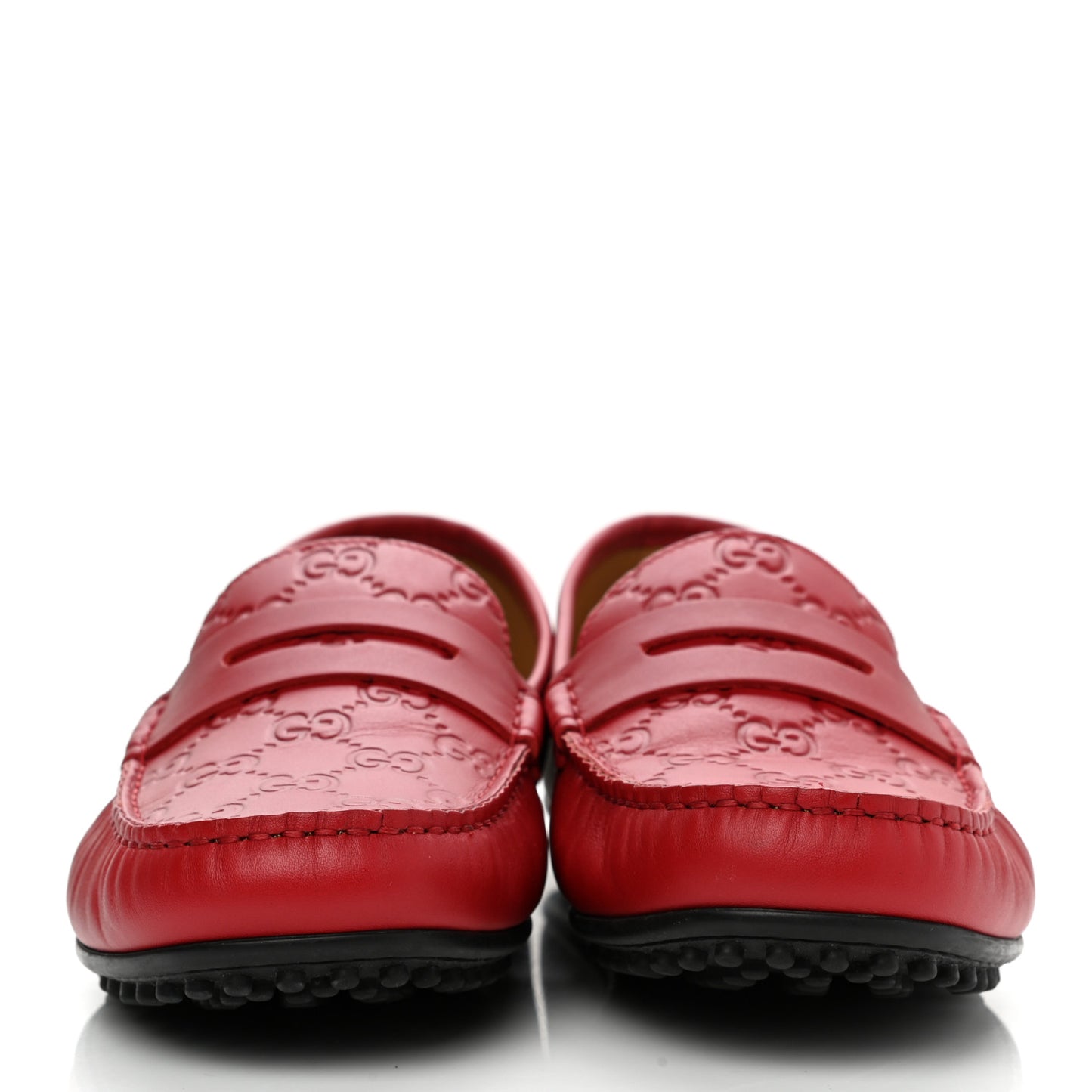 Guccissima Calfskin Mens Driver Loafers 6.5 Red
