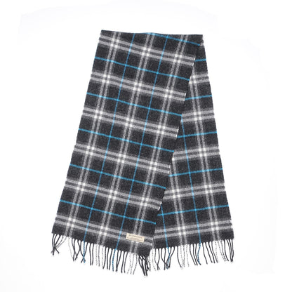 Burberry Lambswool Check Fringe Scarf Grey 3 of 5