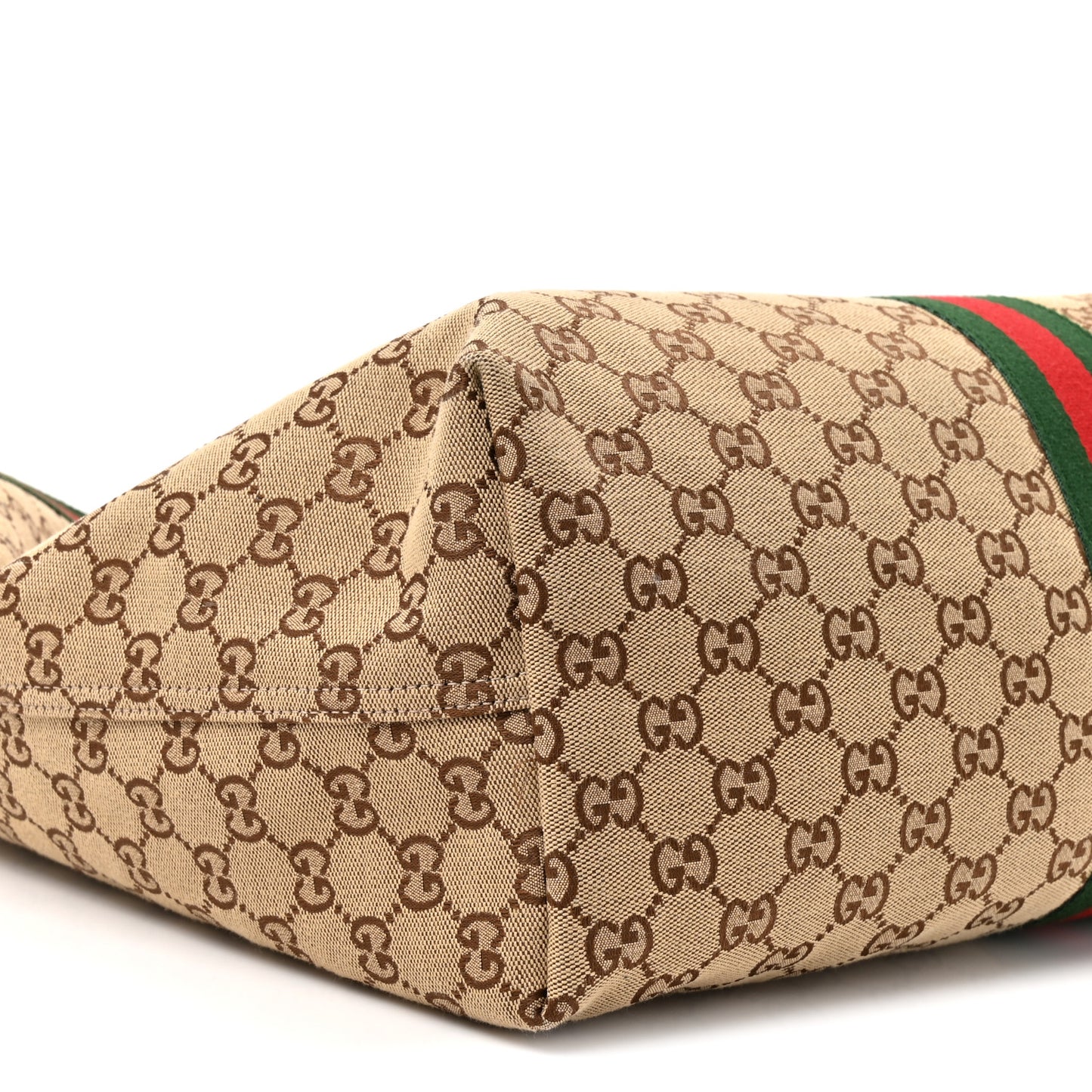 GG Monogram Web Large Giglio Tote Beige Brown