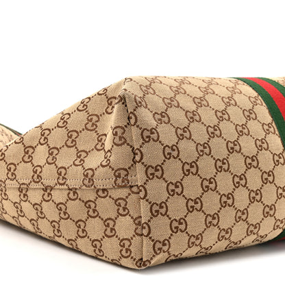 Gucci GG Monogram Web Large Giglio Tote Beige Brown 9 of 9