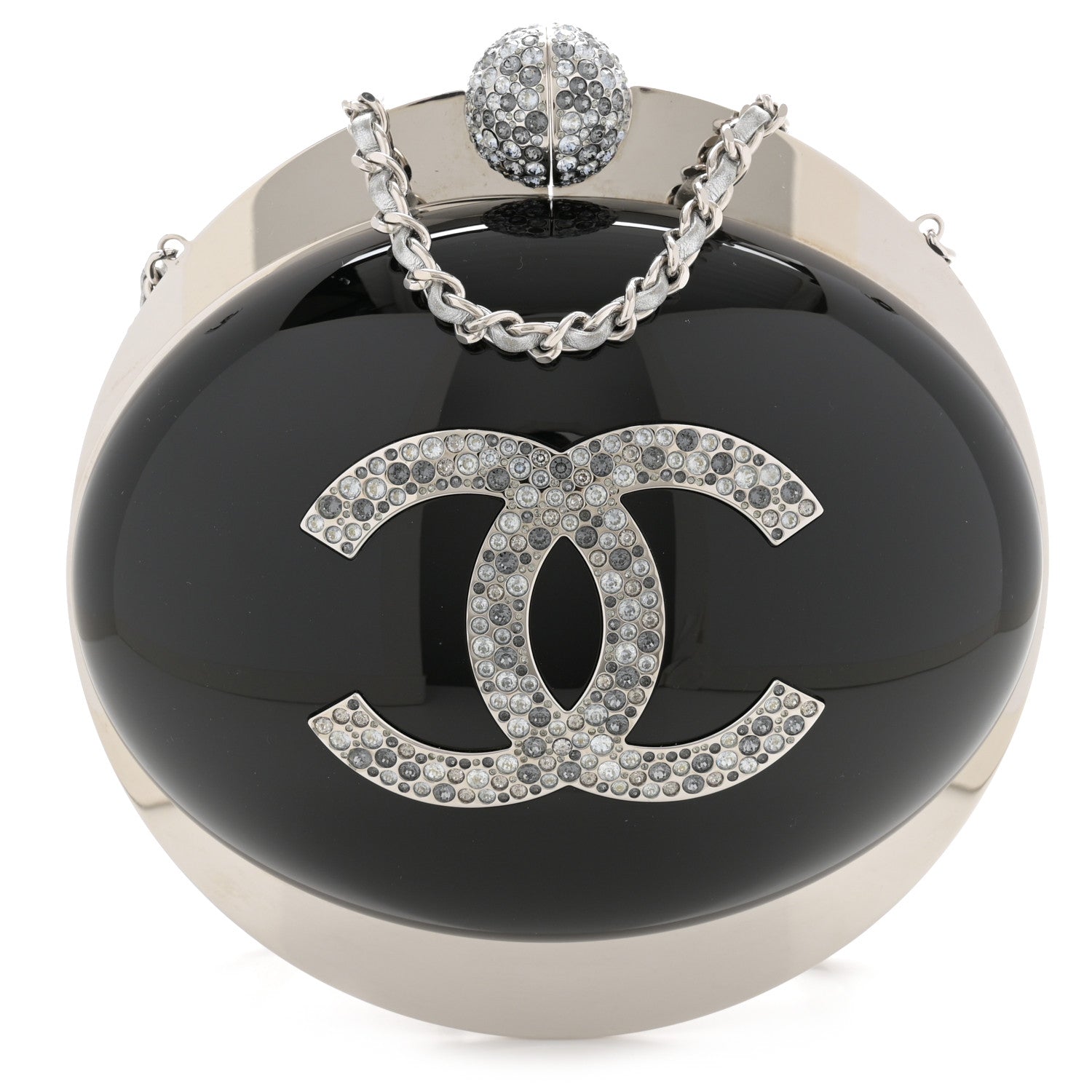 Chanel Resin Crystal CC Evening On The Moon Minaudiere Black 1 of 12