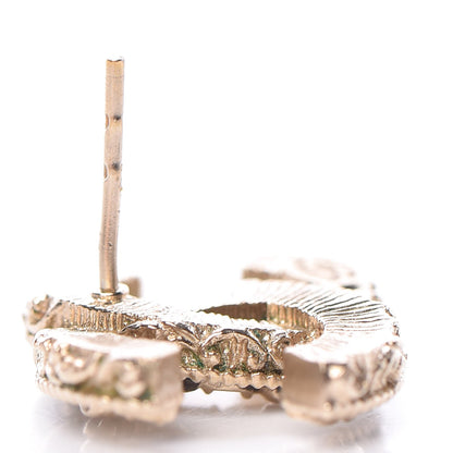 Chanel Enamel CC Baroque Earrings Black Gold 6 of 6