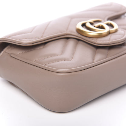 Gucci Calfskin Matelasse Super Mini GG Marmont Shoulder Bag Porcelain Rose 7 of 10