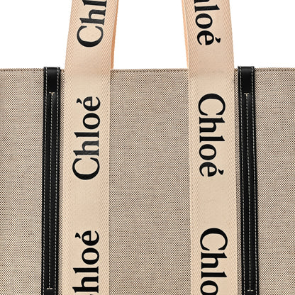 Chloe Cotton Calfskin Medium Woody Ribbon Tote White Blue 7 of 9