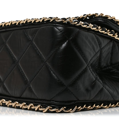 Chanel Crumpled Calfskin Medium Chain All Over Flap Black 10 of 10