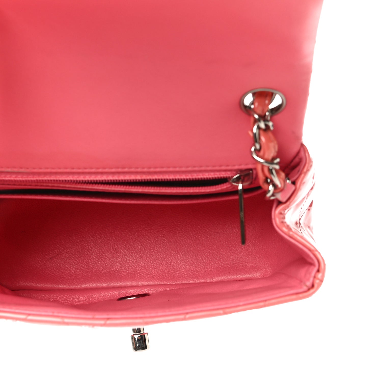 Patent Quilted Mini Square Flap Pink